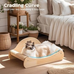 2-in-1 Cat Scratching Post & Nap Zone Solid Pine Sisal Floor Mount Assembly New