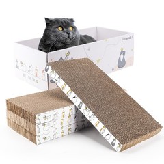 4 Pack Cat Scratch Pad with Box Cardboard Cat Scratcher for Indoor Cats