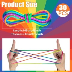 CLESDF Cats Cradle String, 30Pcs Rainbow Color Finger Small, Colour 30pcs