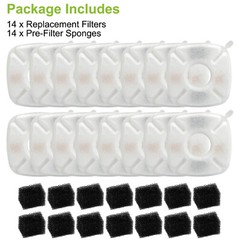 28pcs Pet Cat Water Fountain Replacement Filters Fits for Veken 95/ 67/135oz