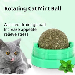 New Cat Mint Toy Rotating Cat Mint Ball Baby Cat Snacks Cat Grass Plant Hair Tra