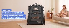 Catio Outdoor Cat Enclosure Pop up Cat Tower Tent Cat Playpen w/Breathable Mesh