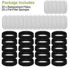 40pcs Cat Fountain Filters Replacement for 67/108/135oz Pet Drinking Replacement