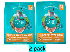 Purina ONE Tender Select Blends Dry Cat Food, Chicken, 22 lb Bag