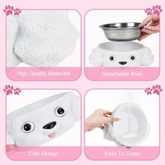 Dog Bowl for Mudium Small Breeds Cute Pet Food Bowl Detachable Stainless Steel