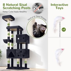 Extra Large Cat Tower 81-inch Tall Cat Tree Big Cats 20 lbs XXL Heavy Duty Cat