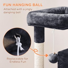 Cat Tree for Indoor Pets, 36in Tower Condo w/Extra Large Perch, Scratching Posts