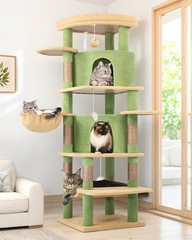 Corner Cat Tree Large Cats 66inch Tall Curved Series Large Cat Tower Multiple