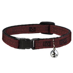 Cat Collar Breakaway with Bell Snake Skin 3 Red/Black NARROW Fits 8.5-12″