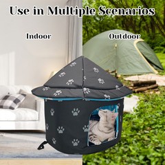 Stray Cats Shelter, Waterproof Outdoor Cat Dog House Foldable Warm Pet Cave f…