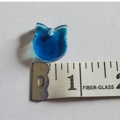 Resin Pet Tag Collar Charm Blue Cat Handcrafted Keychain Backpack Purse Accessor