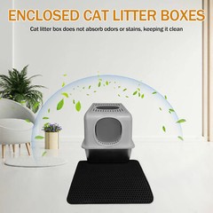Enclosed Stainless Steel Litter Box, XXL Top Entry Litter Box for Big Cats, 1204
