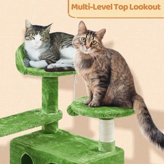 Cat Tree, 57in Cat Tree Tower for Indoor Cats with Perches Scratching Board