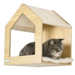 PawHut Unique Cat Tree Made From Shelves 10 Levels More Height Wall-Mounted