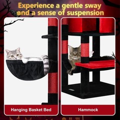 Globlazer Gothic Corner Cat Tree Tower for Large Cat, 66inch Tall Large Goth…