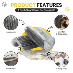 4PCS Self Repair Cat Brush and Interactive Cat Toy Corner Massage Comb Shaver US