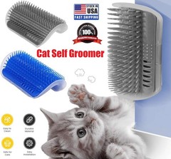 2PCS Self-cleaning Cat Brush Massage Comb Shaver Soft Pet Grooming Brush Toy USA