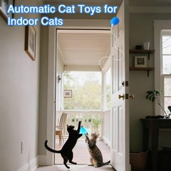 Cat Toys Interactive for Indoor Cats, Rechargeable Toy Hanging Standard, Blue