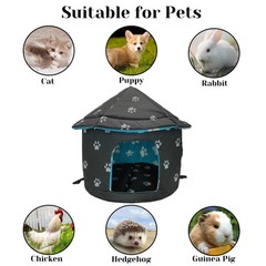 Stray Cats Shelter, Waterproof Outdoor Cat Dog House Foldable Warm Pet Cave f…