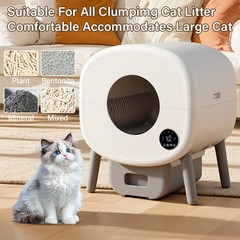 Auto Self-Cleaning Cat Litter Box 95L w/App Control Multi-Cat Safety Sensor