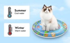 Inflatable Cat Dog Baby Water Mat Toy, [Newly Upgraded, 2 Layers black