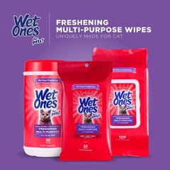 Wet Ones for Cats Freshening Wipes, Multi-Purpose Cat 50 Count (Pack of 1)