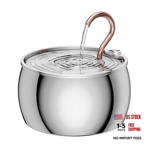 Cat Water Stainless Steel -2.5L/84oz Gooseneck Kitty Cat for Drinking Fountain