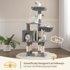 Cat Tree with Toy, Cat Tower condo for Indoor Cats, Cat House with Padded Plu…