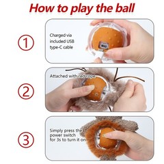 Automatic Rolling Ball Smart Cat Dog Toy Electric Pet Self-moving Kitten Game-US