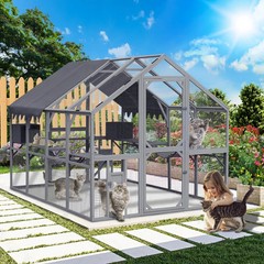 Large Outdoor Cat Catio House Plant Platform-110″Kitten Playpen, Playful Perch