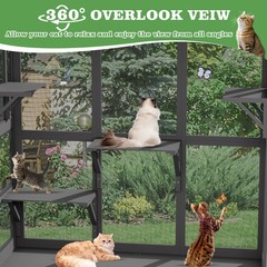 Cat Catio, Cat Window Perch for Large Indoor Cats with 4 Jump Platforms