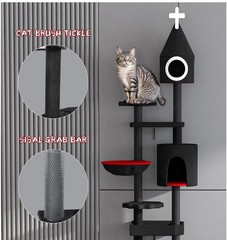 88” H Tall Gothic Cat Tree, Cat Condo, Cat Tower