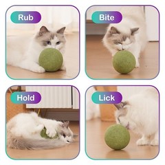 NZLOMXU 3.94 Inches Super Large Catnip Ball Lickable Giant inches, Green