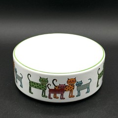 Whisker City Colorful And Cute Cats Bowl 5 X 2 Inch Green Rim Ceramic