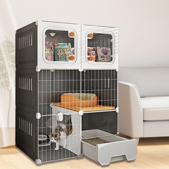 Integrated Cat House Hammock Cat Crate Indoor Catio Indoor Pet Cat House (Grey)