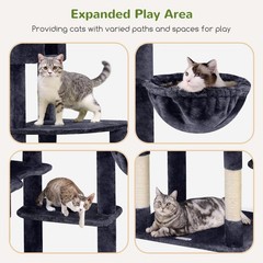 Giant Cat Tree, 83 inch Cat Tree for Indoor Cats Large Adult, Dark Grey