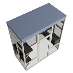70.1″ H Outdoor Cat House Enclosure Catio Wooden Large Cage Pet with Platforms
