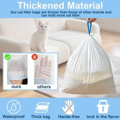 17.7″ Opening x 18″L Cat Litter Bags Automatic Box Liners 2 Rolls Drawstring