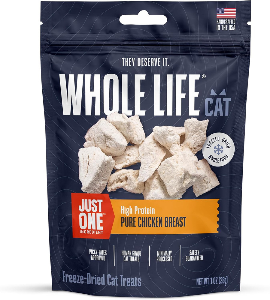 Whole Life Cat Just One Chicken Freeze Dried Cat Treats – Human Grade High Prote