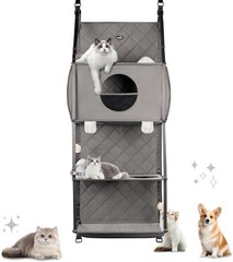 Hanging Cat Tree – Door Mounted Climber Cat Wall Cat Hammock for Indoor, Hang…