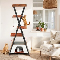 72.3 Wood Cat Tower with Removable Washable Cushions