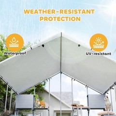 PawHut 94.5″ Extra Large Catio, Outdoor Cat Enclosure with Waterproof Cover