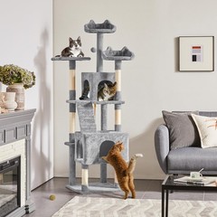 72″ Cat Tree for Indoor Cats, Multi-Level Cat Tower Cat Condo w/Scratching Posts