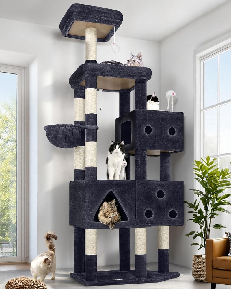 Extra Large Cat Tower 81-inch Tall Cat Tree Big Cats 20 lbs XXL Heavy Duty Cat