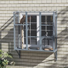 Catio Outdoor, Window Catio for 2-3 Cats, for Playing Sunbathing
