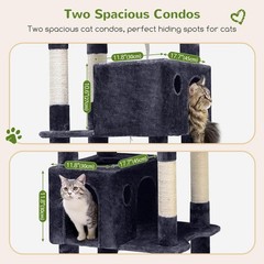 Giant Cat Tree, 83 inch Cat Tree for Indoor Cats Large Adult, Dark Grey