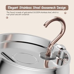 Cat Water Stainless Steel -2.5L/84oz Gooseneck Kitty Cat for Drinking Fountain