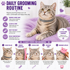 Cat Flea and Tick Treatment Include Cat Flea Collar, Tick Remover Tools And Comb