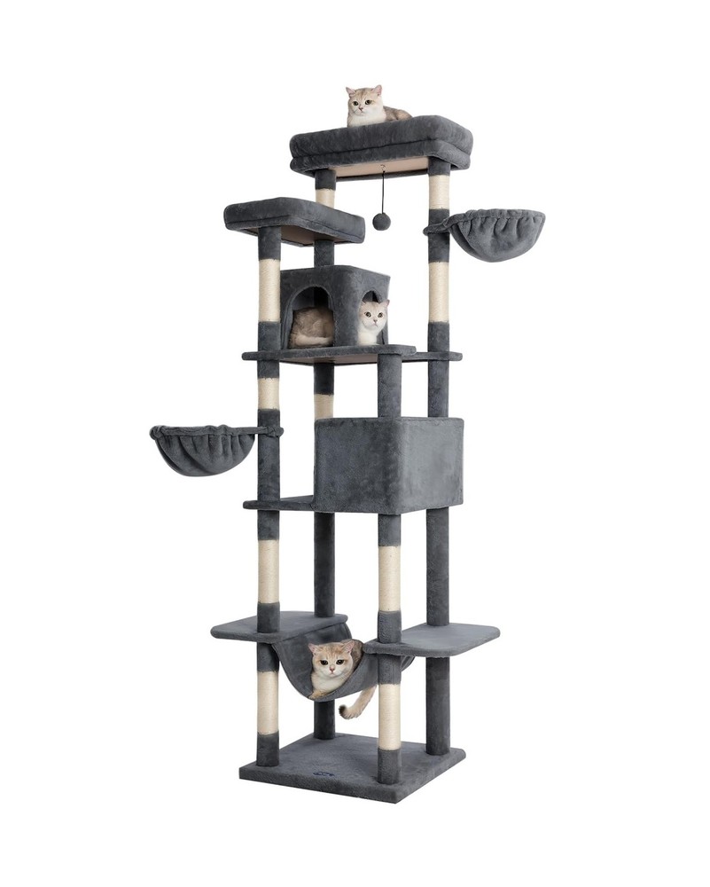 Cat Tree, 81-Inch Tall Cat Tower with Scratching Post, Plush Multi-Level Cat …