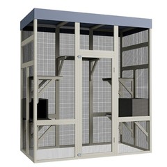 70.1″ H Outdoor Cat House Enclosure Catio Wooden Large Cage Pet with Platforms